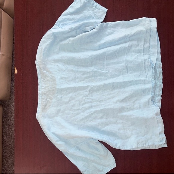 Eileen Fisher Sky Blue Blouse - Picture 3 of 4